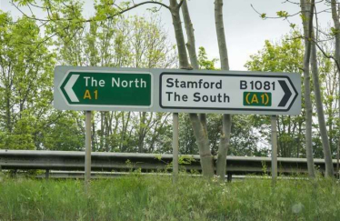 A1 Stamford road sign